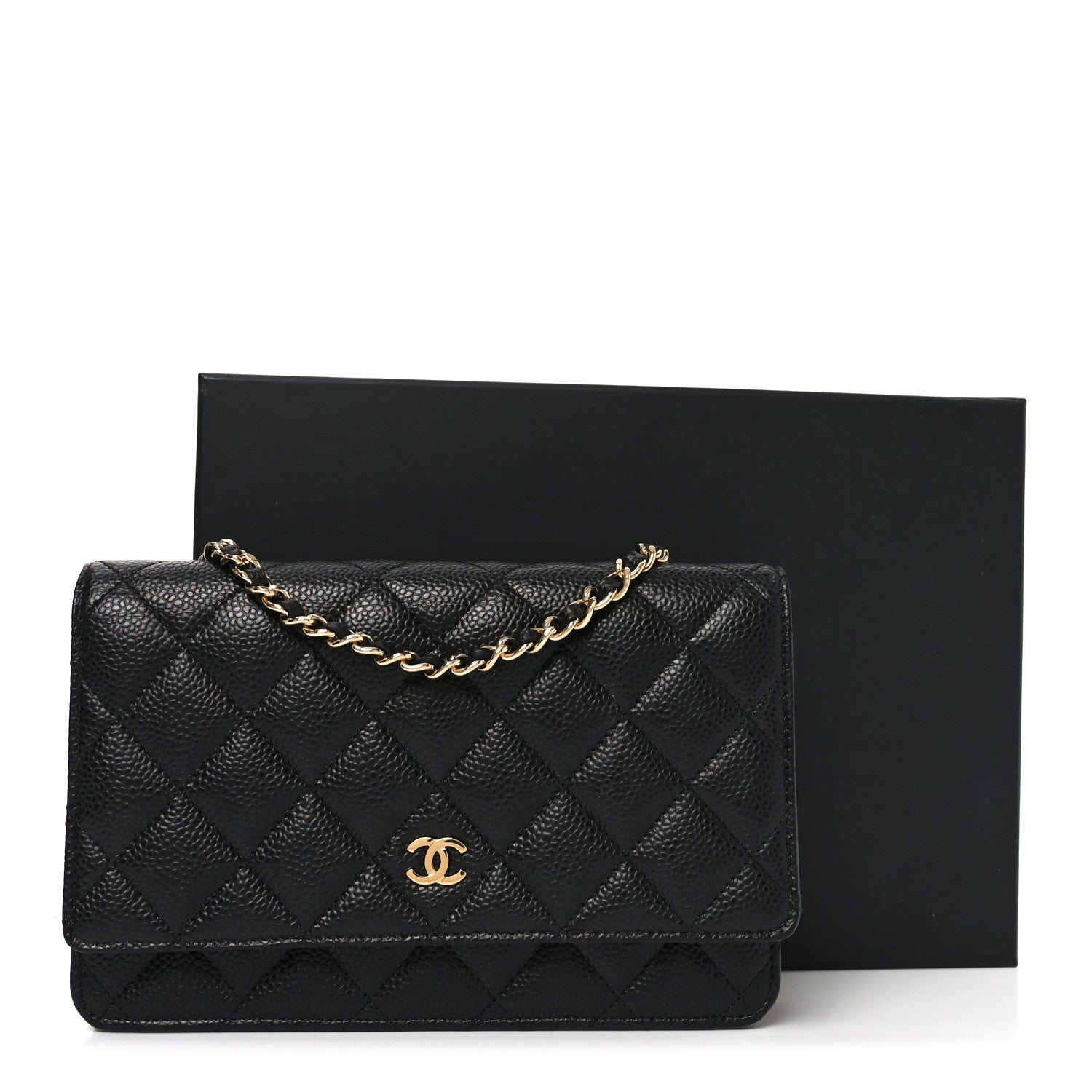 Chanel Caviar Quilted Wallet on Chain WOC Black