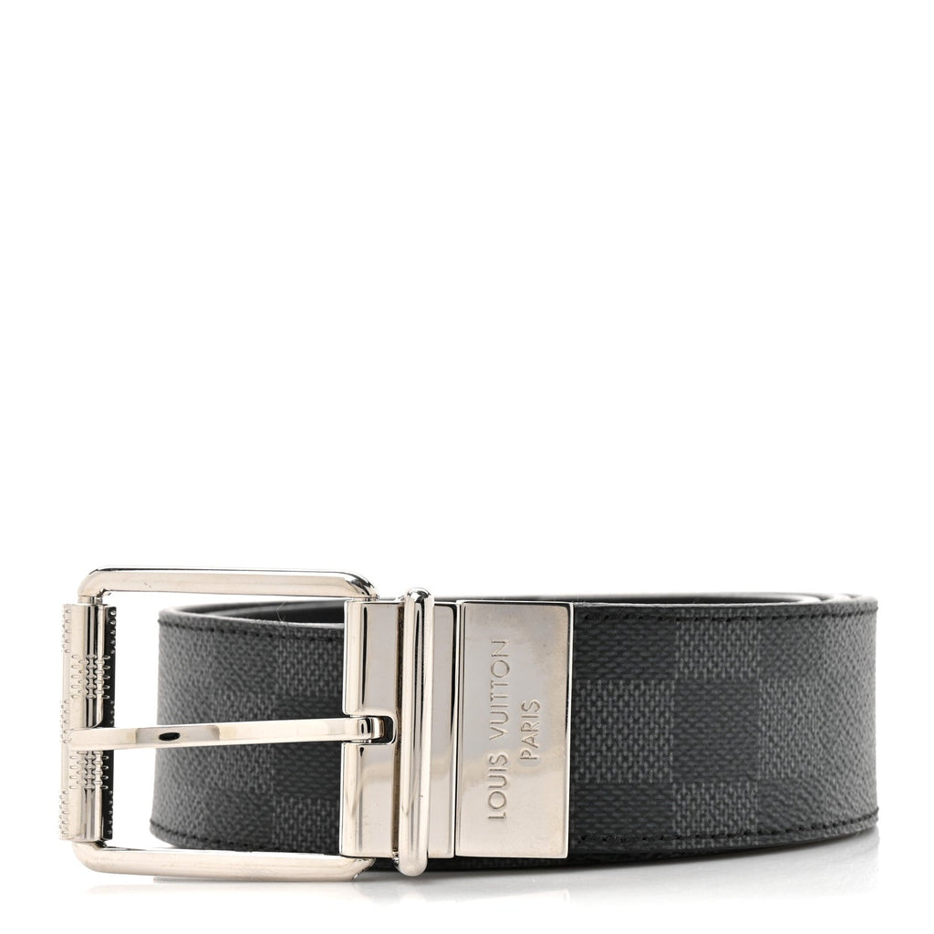 Louis Vuitton Damier Graphite Calfskin Belt 85 34 Black