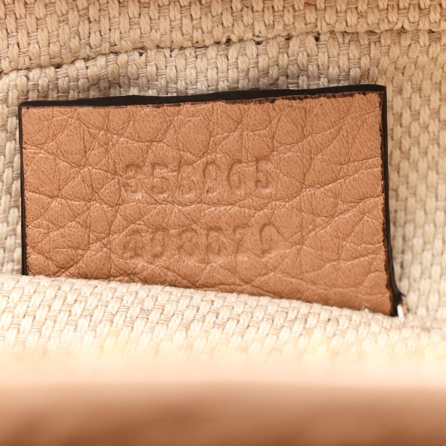 Gucci Pebbled Calfskin Mini Soho Chain Bag Camelia