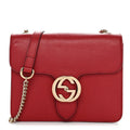 Gucci Dollar Calfskin Small Interlocking G Shoulder Bag Red