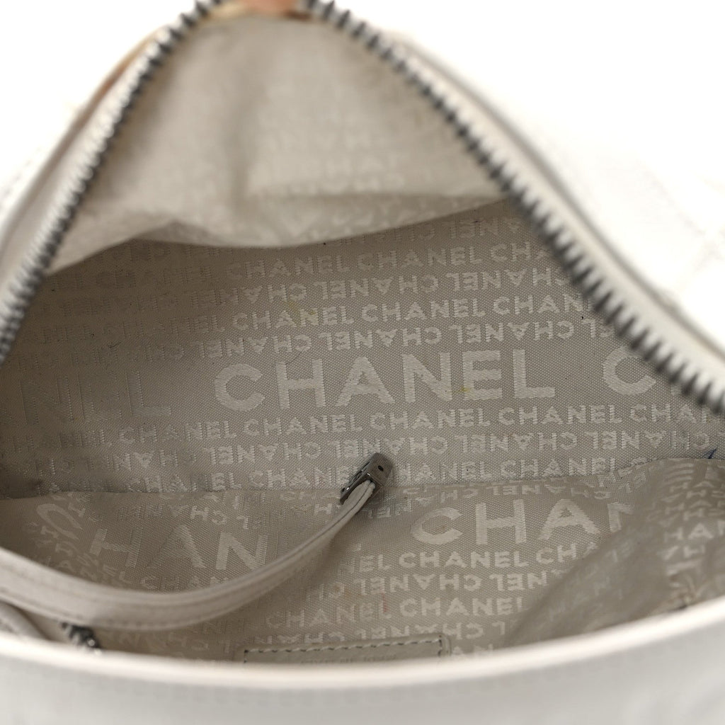 Chanel Caviar Square Stitched Bag White