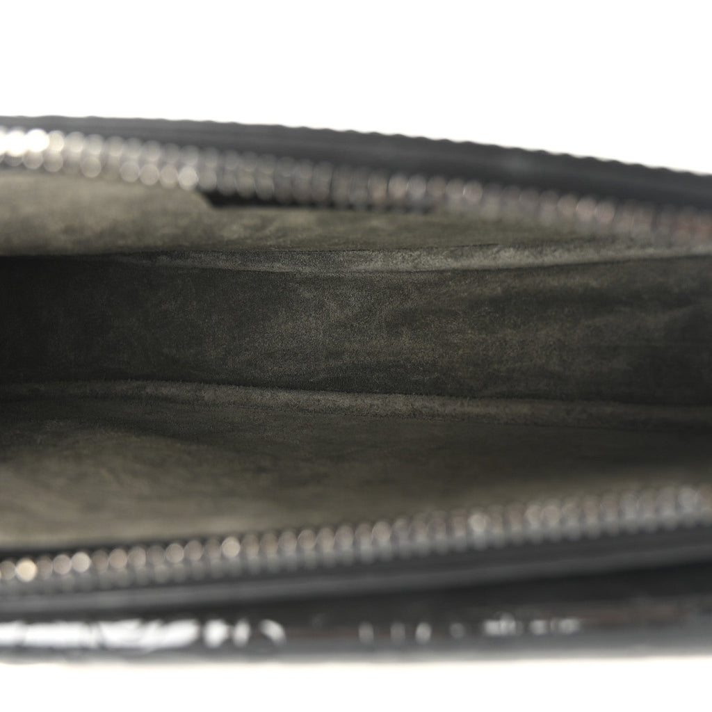 Christian Dior Patent Oblique Embossed Saddle Boxy Bag Black