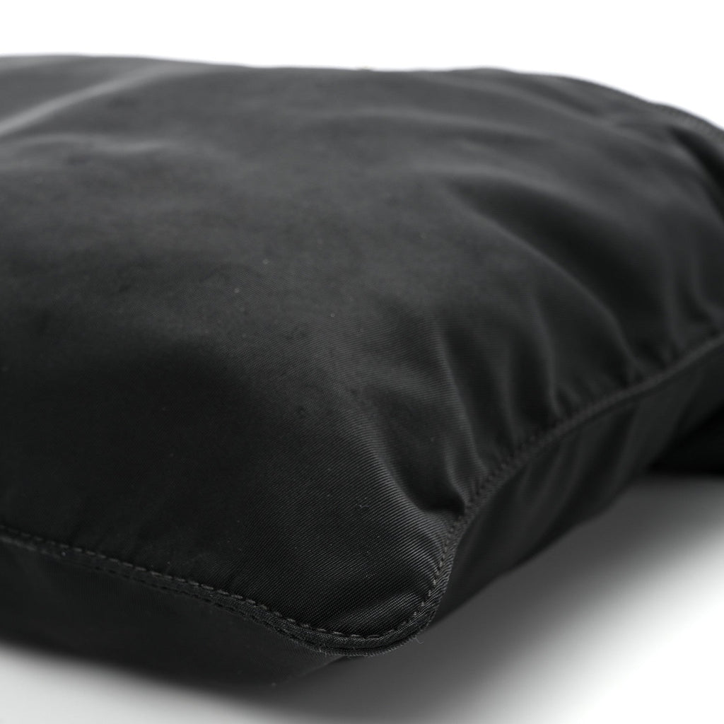 Prada Nylon Vela Flat Messenger Bag Black