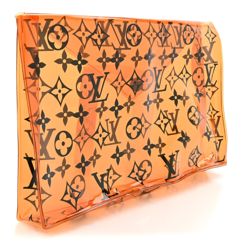 Louis Vuitton PVC Monogram Printed Envelope Pouch Orange