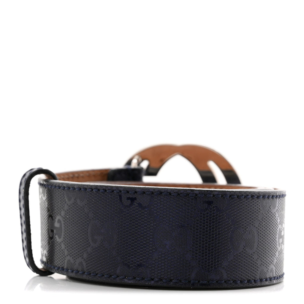 Gucci Imprime Monogram Interlocking G Belt 85 34 Navy