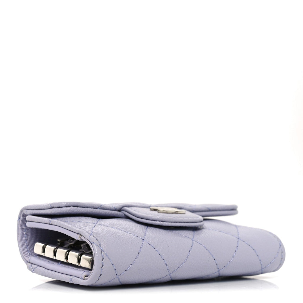Caviar Quilted Classic 4 Key Holder Wallet Light Purple