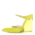 Gucci Regent Calfskin Lucite Wedge 110 Mules 39 Firefly