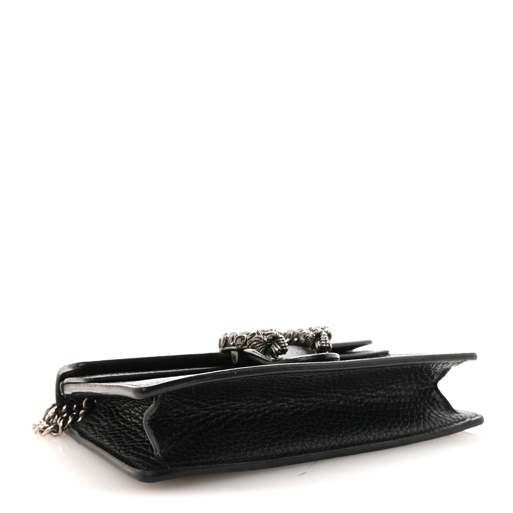 Gucci Calfskin Super Mini Dionysus Shoulder Bag Black