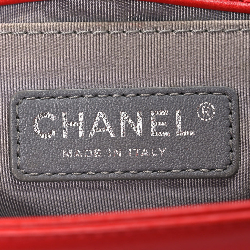 Chanel Calfskin Double Stitch Small Boy Flap Red