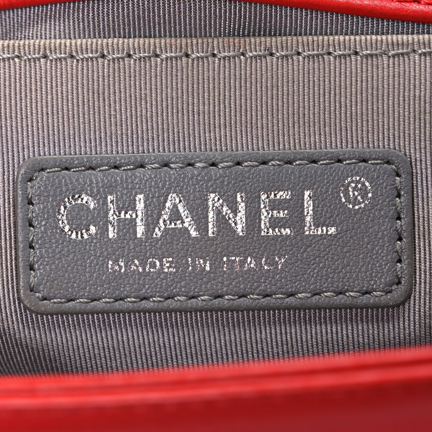 Chanel Calfskin Double Stitch Small Boy Flap Red