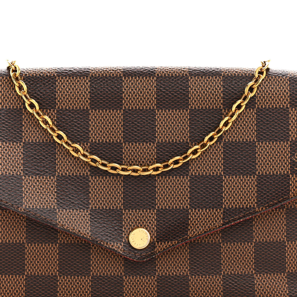 Louis Vuitton Damier Ebene Pochette Felicie Chain Wallet