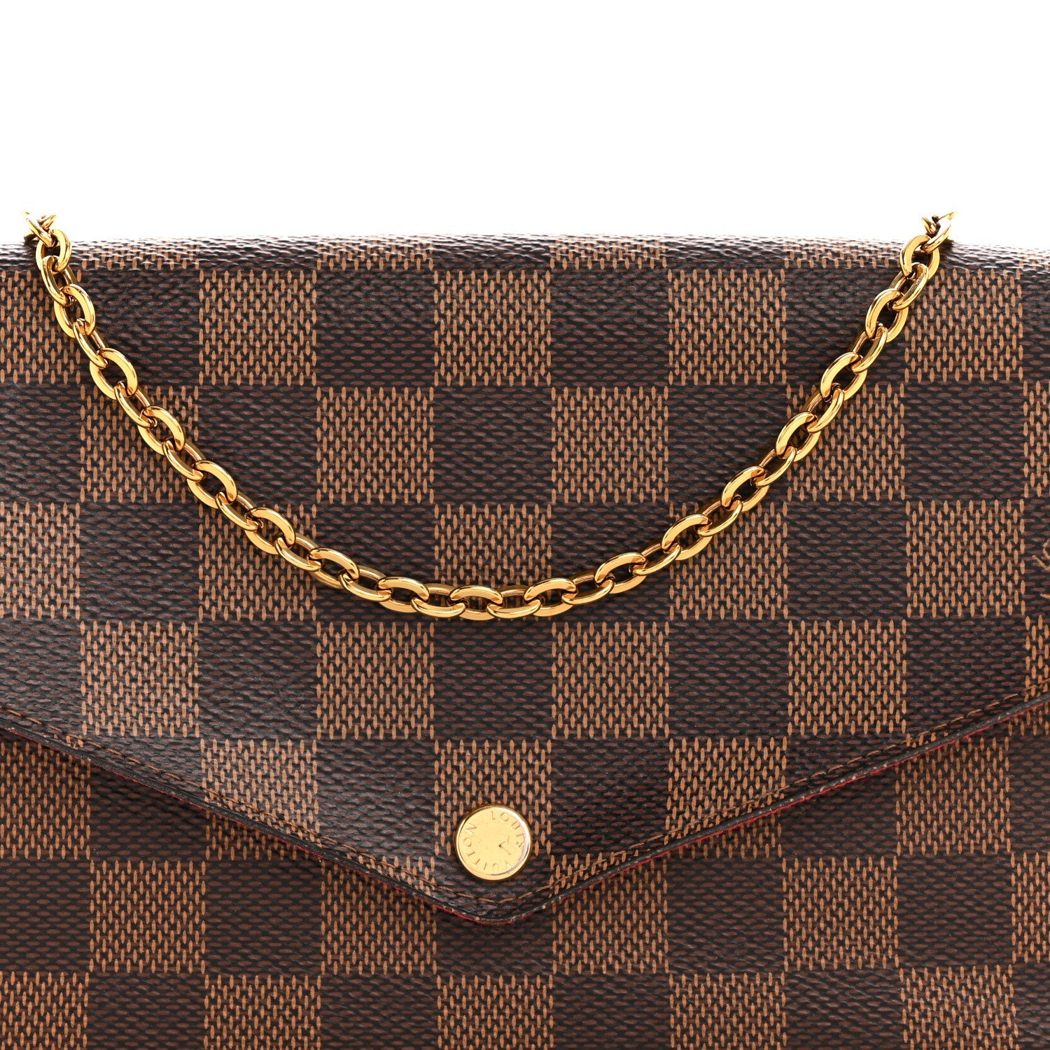 Louis Vuitton Damier Ebene Pochette Felicie Chain Wallet