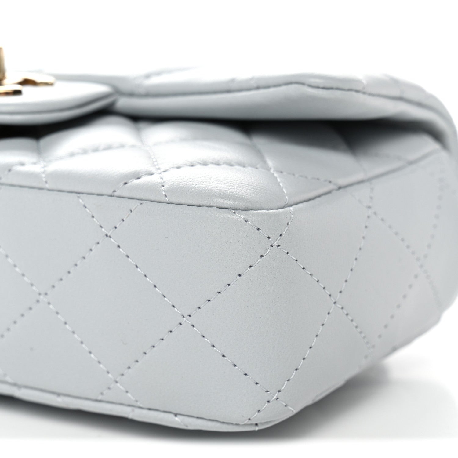Chanel Lambskin Quilted Extra Mini Rectangular Flap Light Blue