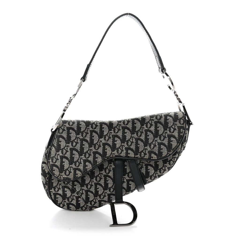Christian Dior Monogram Saddle Bag Black