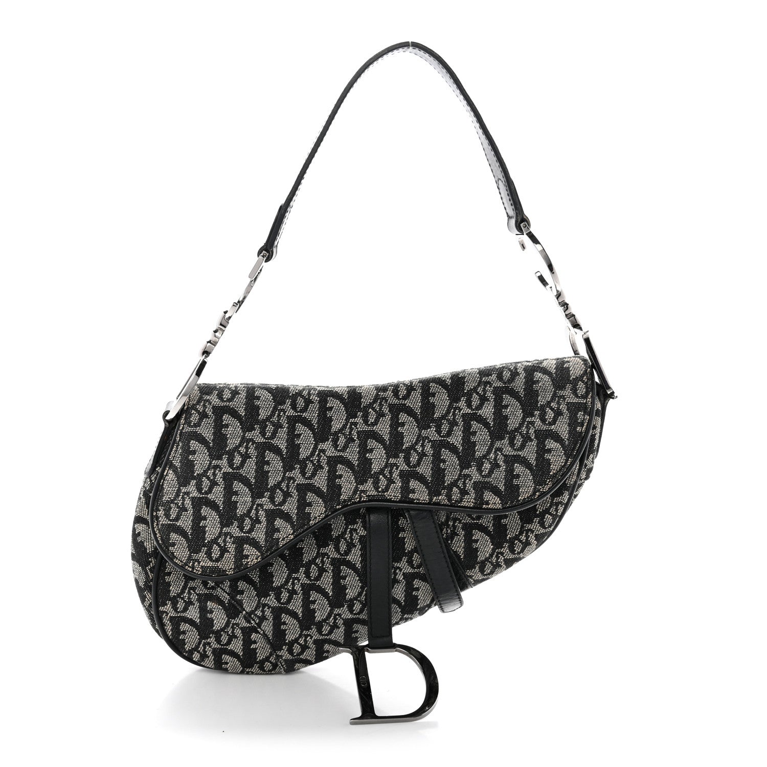 Christian Dior Monogram Saddle Bag Black