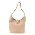 Chanel Shiny Lambskin Quilted Small Hobo Beige