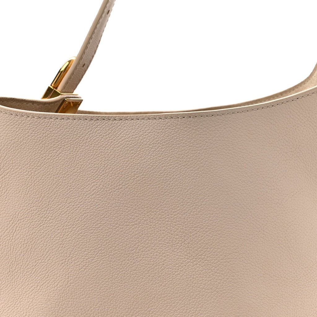 Louis Vuitton Grained Calfskin Low Key Hobo MM Limestone