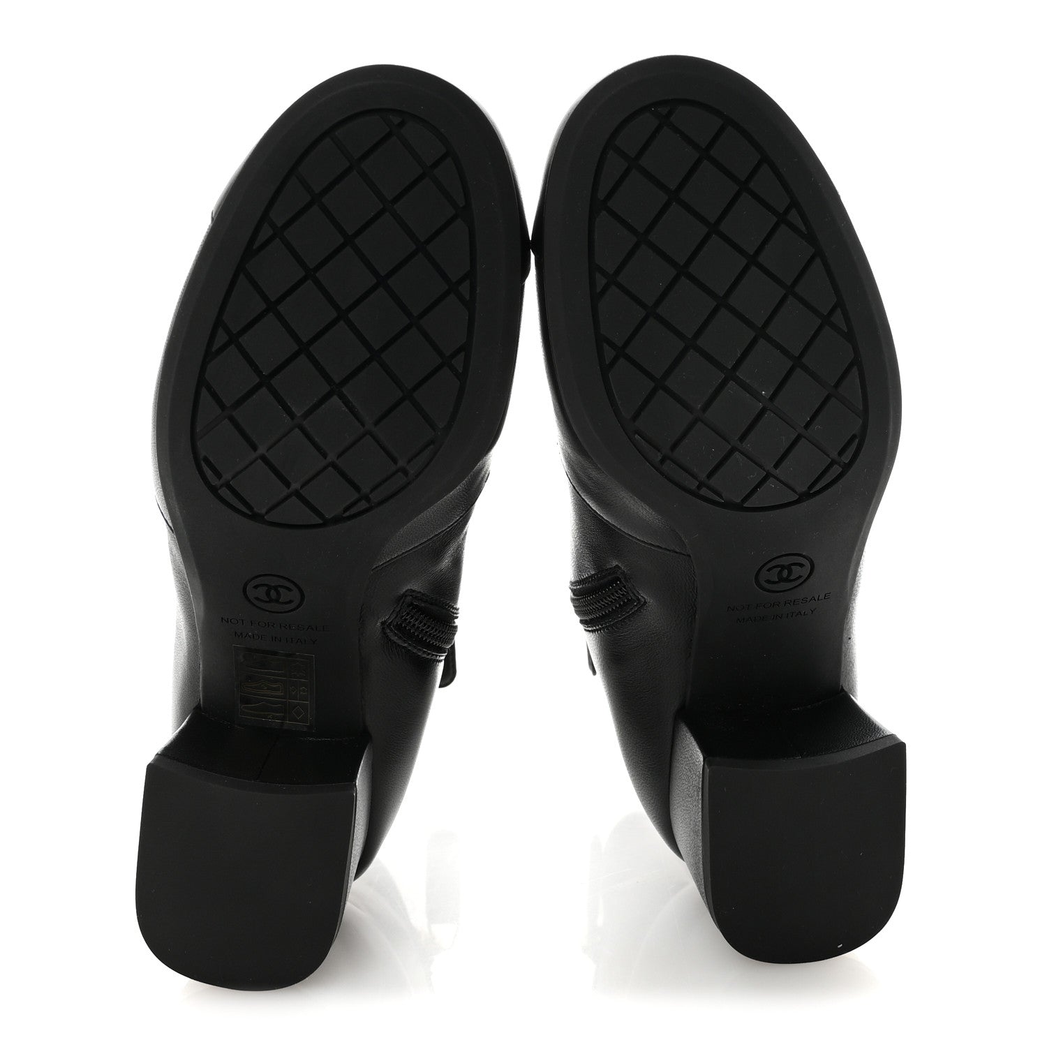 Chanel Stretch Lambskin Cap Toe CC Short Boots 35 Black