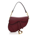 Christian Dior Grained Calfskin Saddle Bag Red