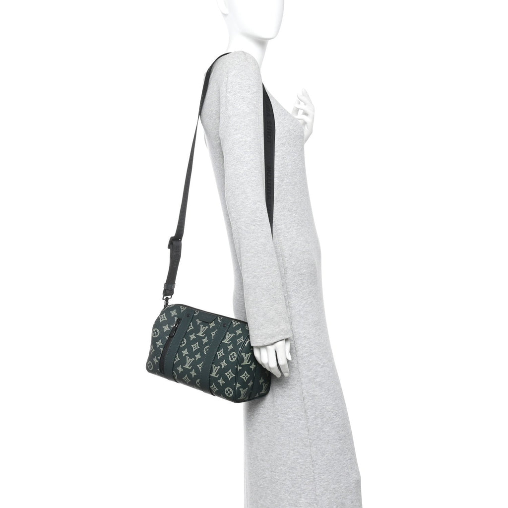 Louis Vuitton Monogram Shadow City Keepall Forest Green