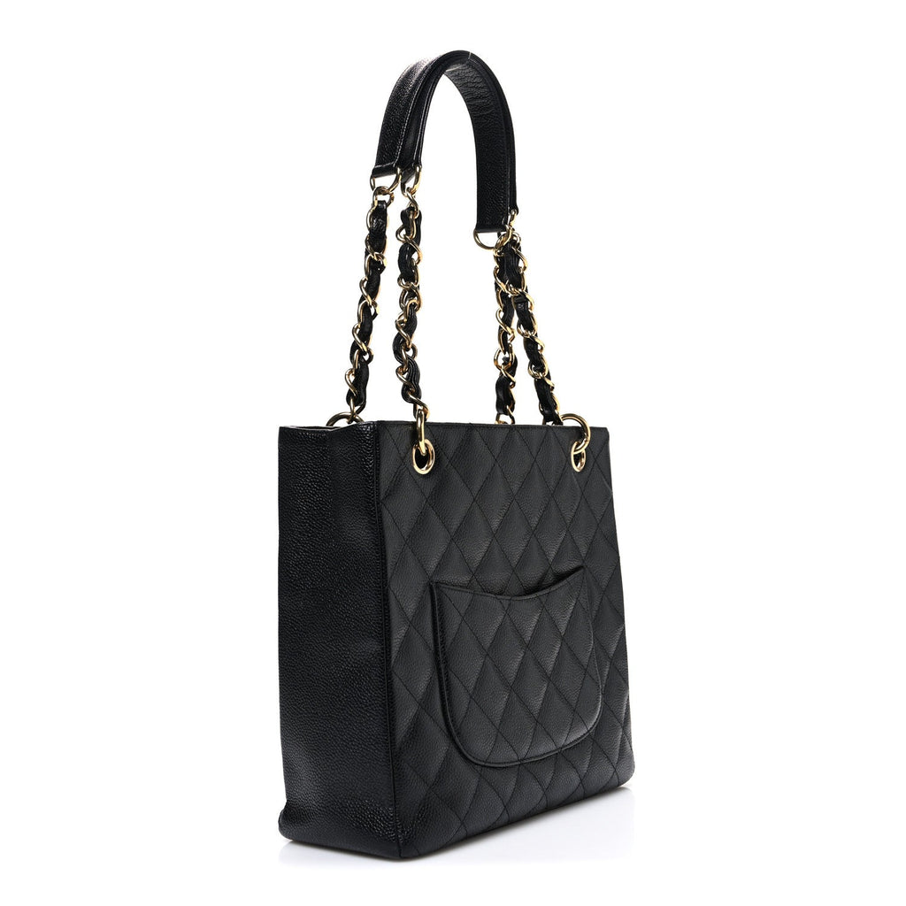 Chanel Caviar Quilted Petit Shopping Tote PST Black