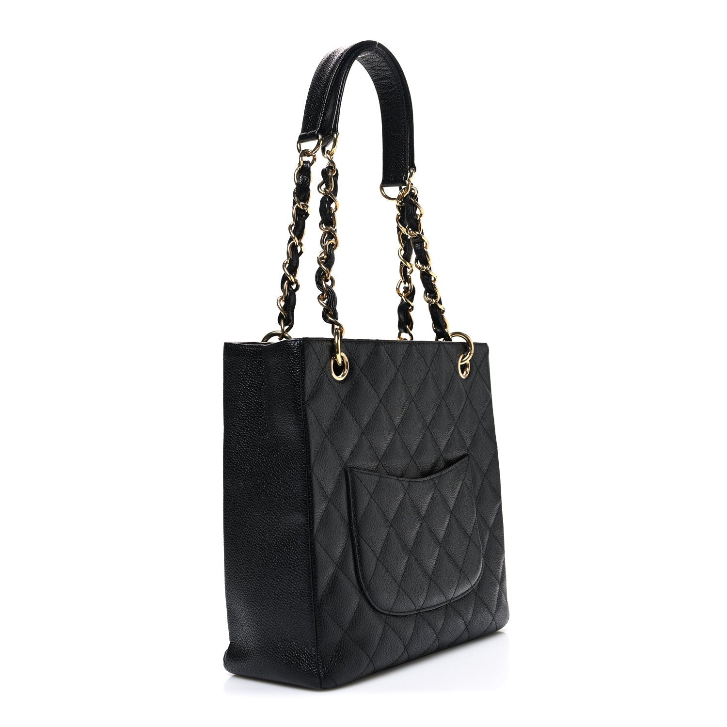 Chanel Caviar Quilted Petit Shopping Tote PST Black
