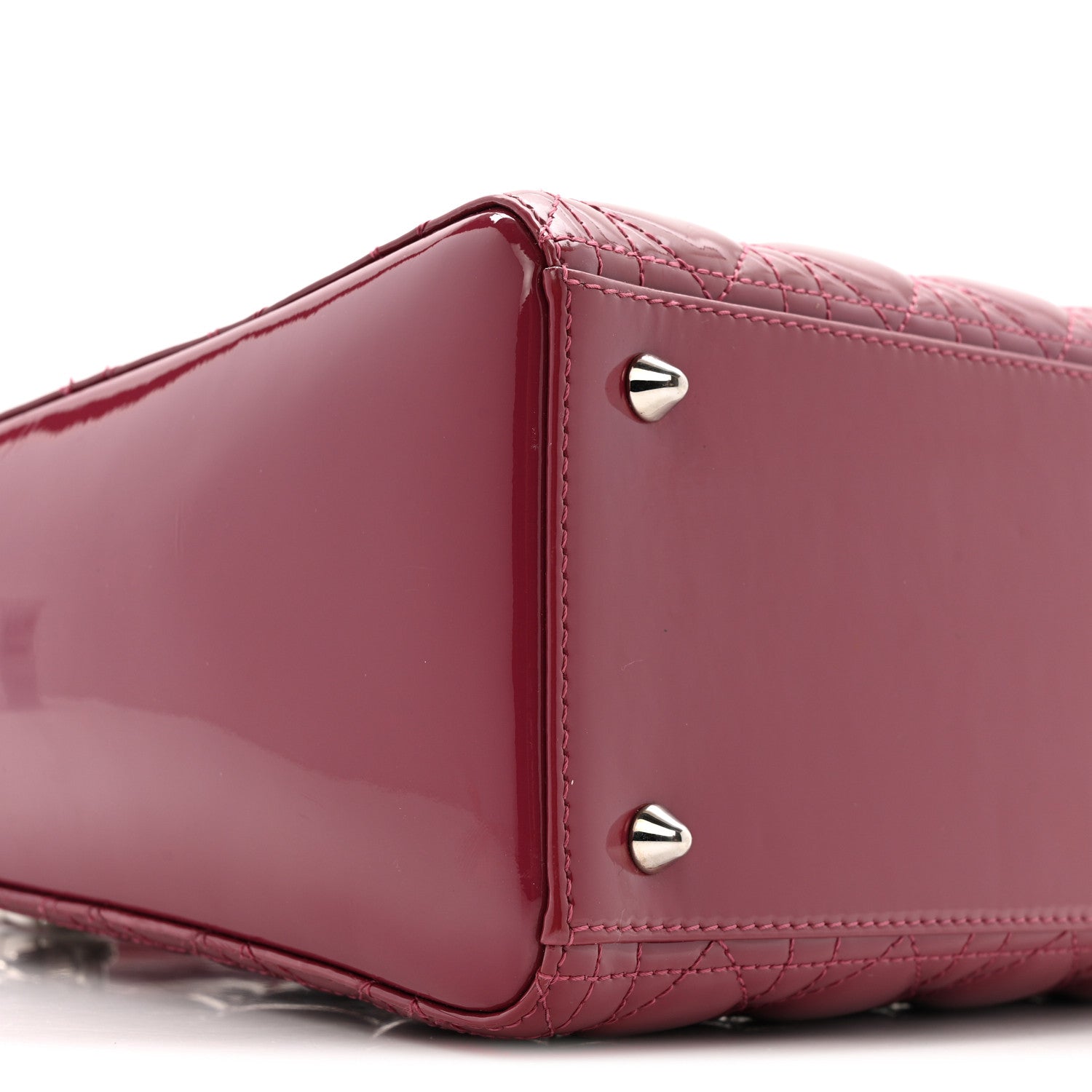 Christian Dior Patent Cannage Medium Lady Dior Dark Pink