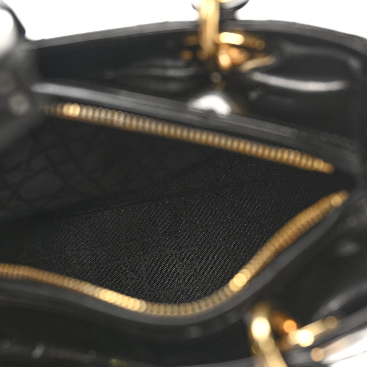 Christian Dior Patent Cannage Medium Lady Dior Black