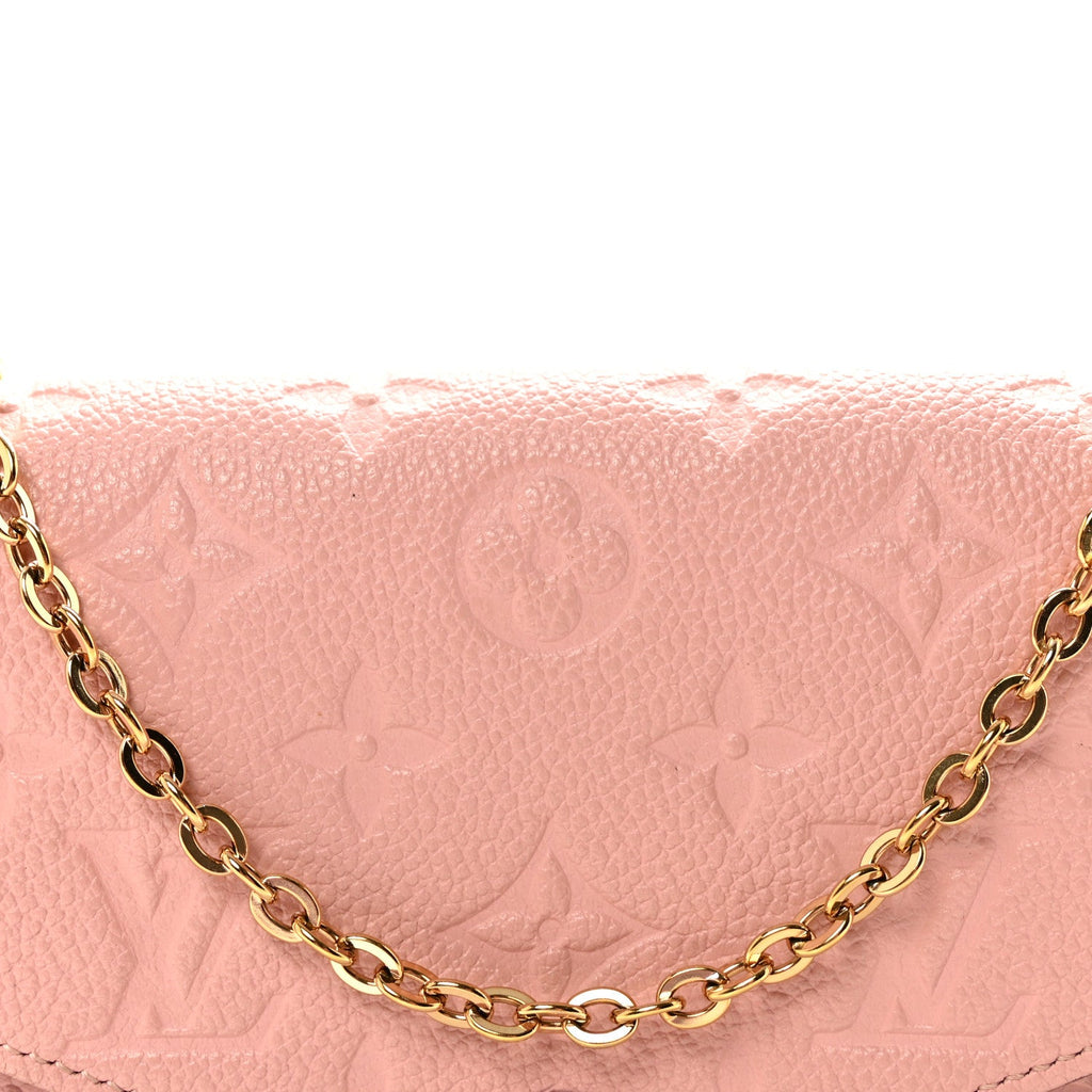 Louis Vuitton Empreinte Pochette Felicie Chain Wallet Rose Poudre