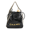 Chanel Shiny Calfskin Quilted Mini Chanel 22 Black