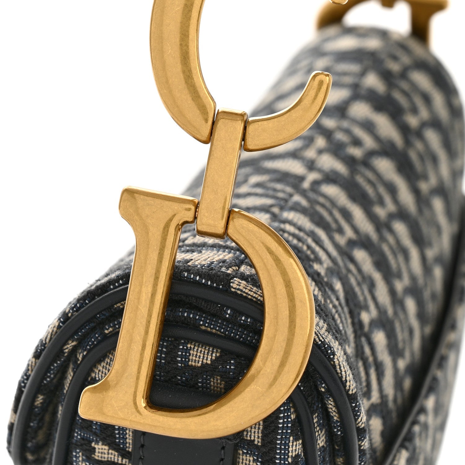 Christian Dior Oblique Saddle Bag With Strap Blue