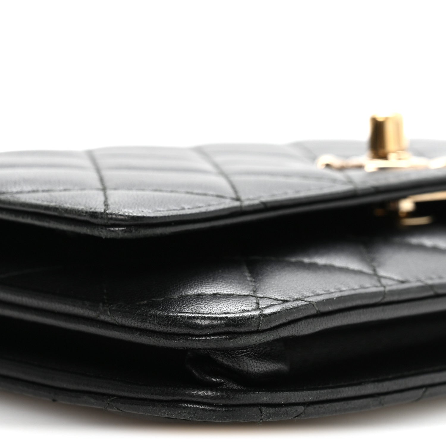 Chanel Lambskin Quilted Trendy CC Wallet On Chain WOC Black