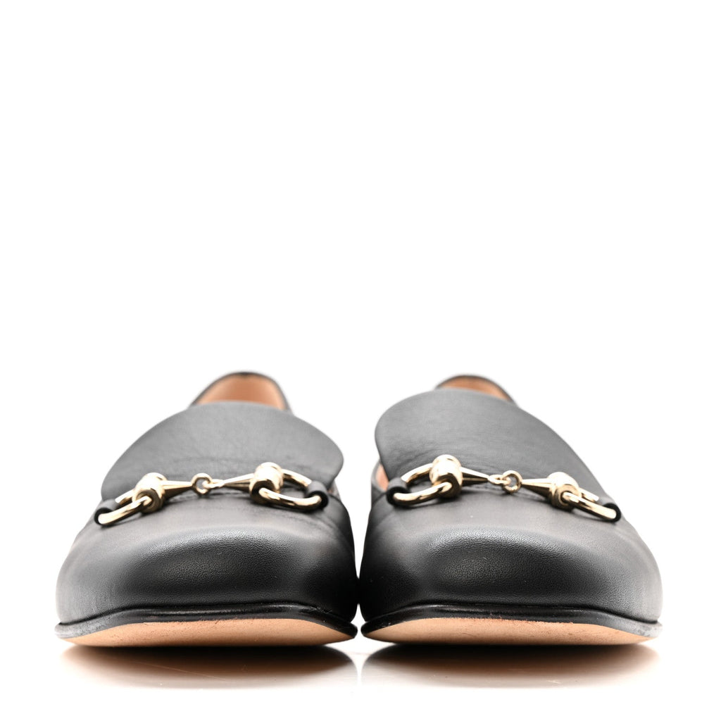Gucci Calfskin Womens Horsebit Loafers 35.5 Black