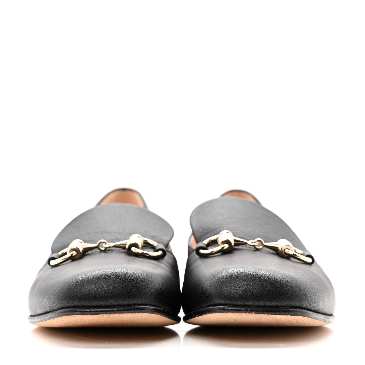 Gucci Calfskin Womens Horsebit Loafers 35.5 Black