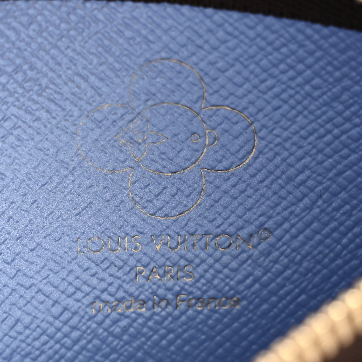 Louis Vuitton Monogram 2025 Christmas Animation Vivienne Paw Print Key Pouch Blue Frost