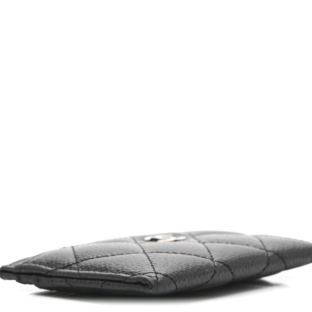 Caviar Quilted Card Holder Black