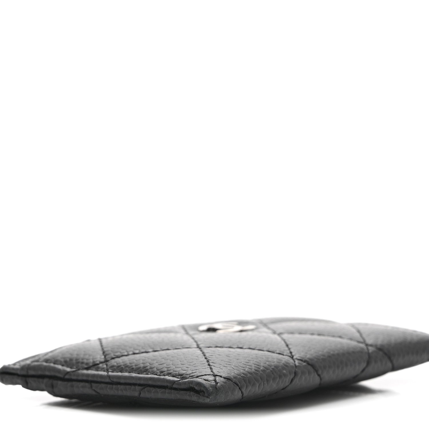 Caviar Quilted Card Holder Black