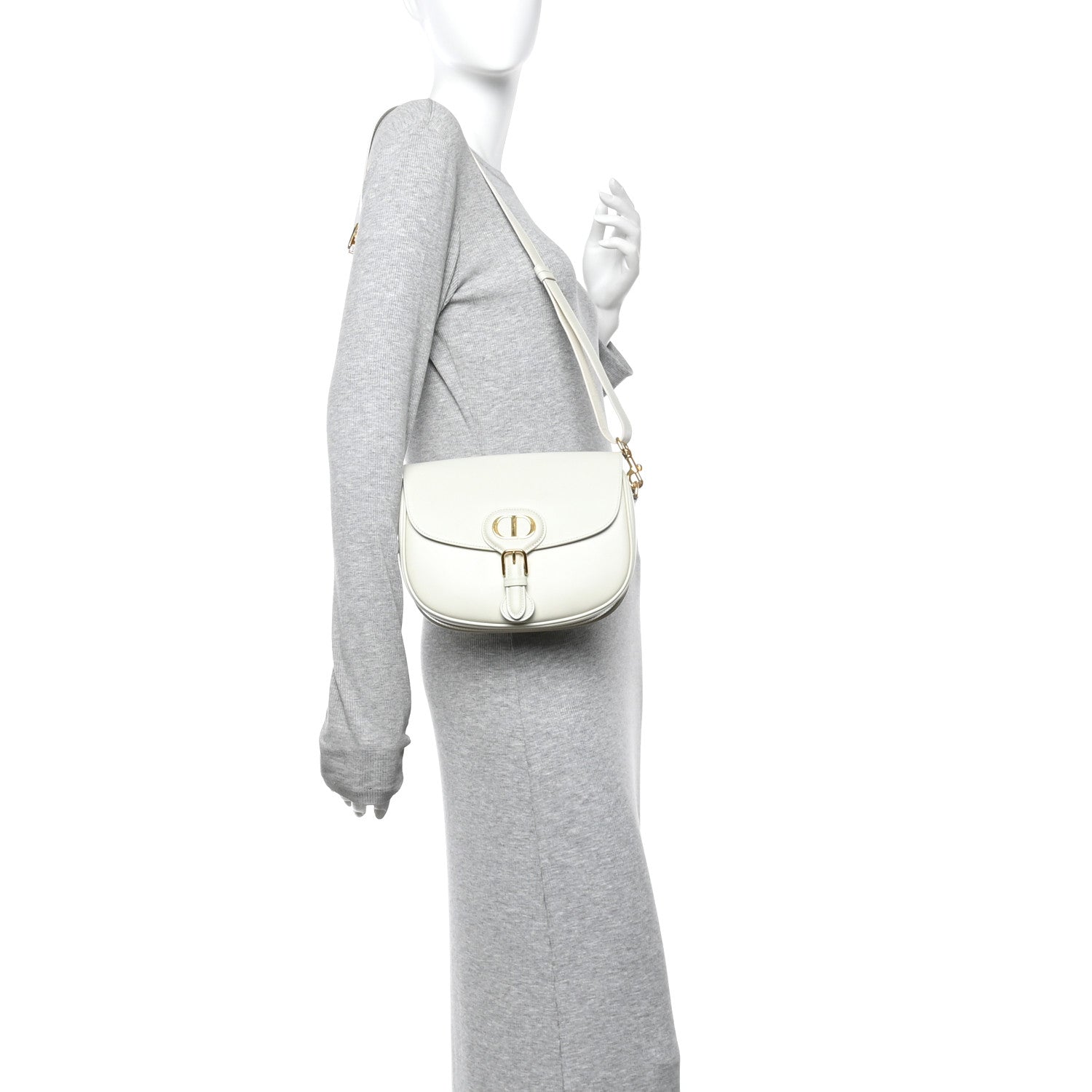 Christian Dior Box Calfskin Medium Bobby Flap Latte