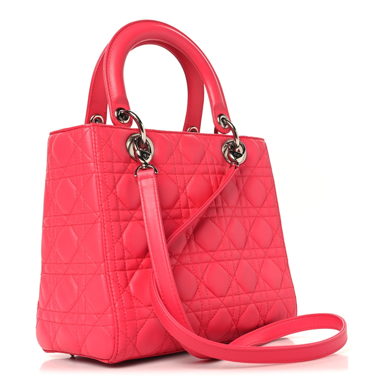 Christian Dior Lambskin Cannage Medium Lady Dior Pink
