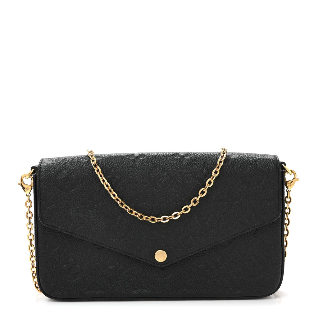 Louis Vuitton Empreinte Pochette Felicie Chain Wallet Black