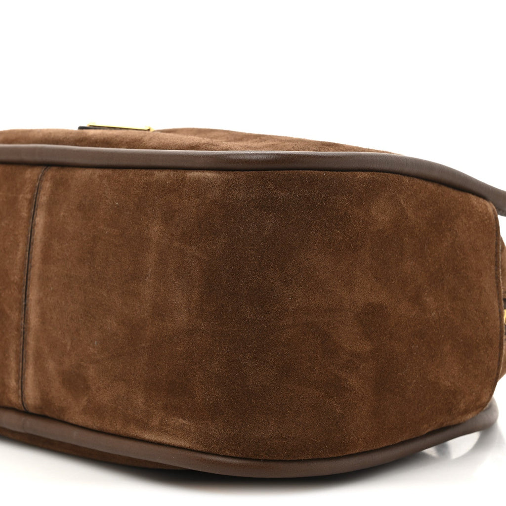 Prada Camoscio Darling Shoulder Bag Cocoa Brown