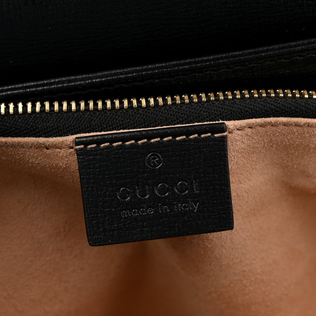 Gucci Azalea Calfskin Horsebit 1955 Shoulder Bag Black