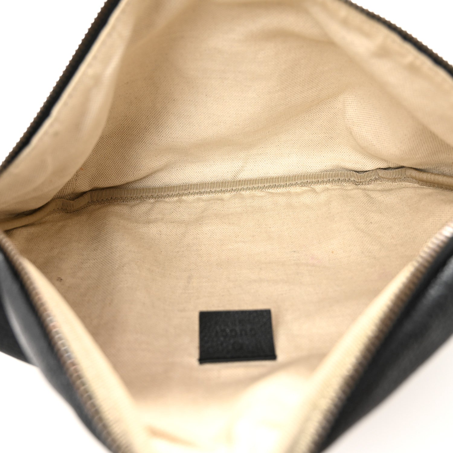 Gucci Grained Calfskin Logo Belt Bag Black