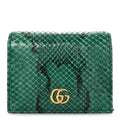 Gucci Snakeskin GG Marmont Card Case Green