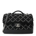 Chanel Tweed Trip Top Handle Flap Black