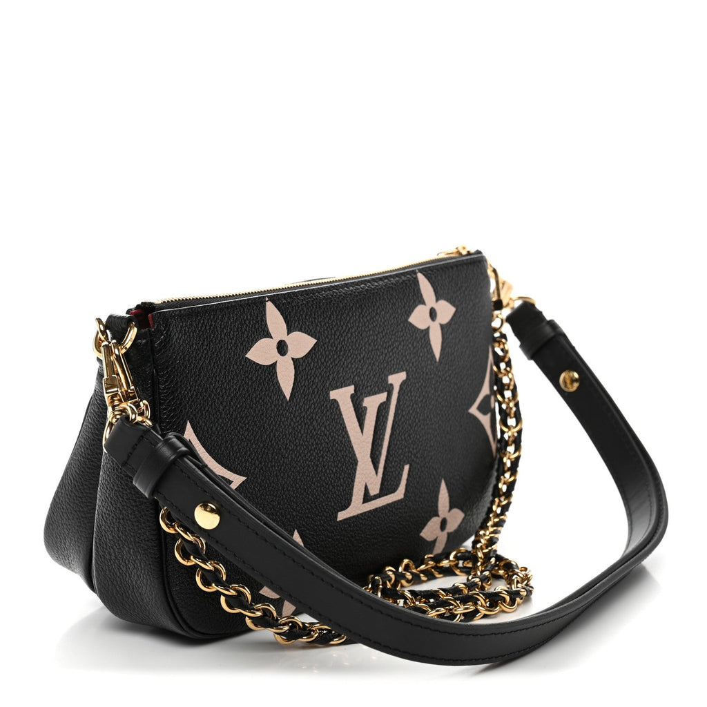 Louis Vuitton Empreinte Monogram Giant Multi Pochette Accessories Black Beige