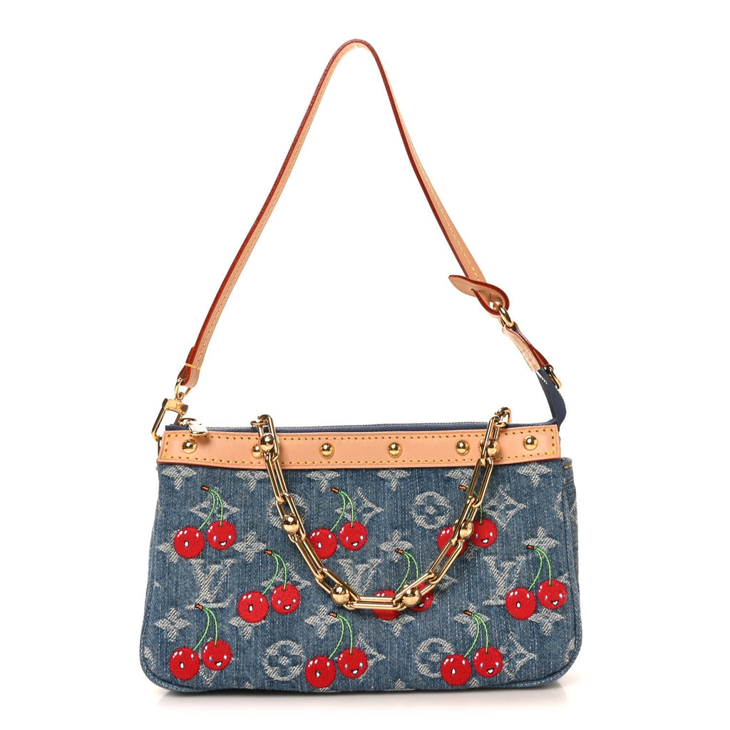 Louis Vuitton LV X TM Monogram Denim Cerises Pochette Accessories Blue