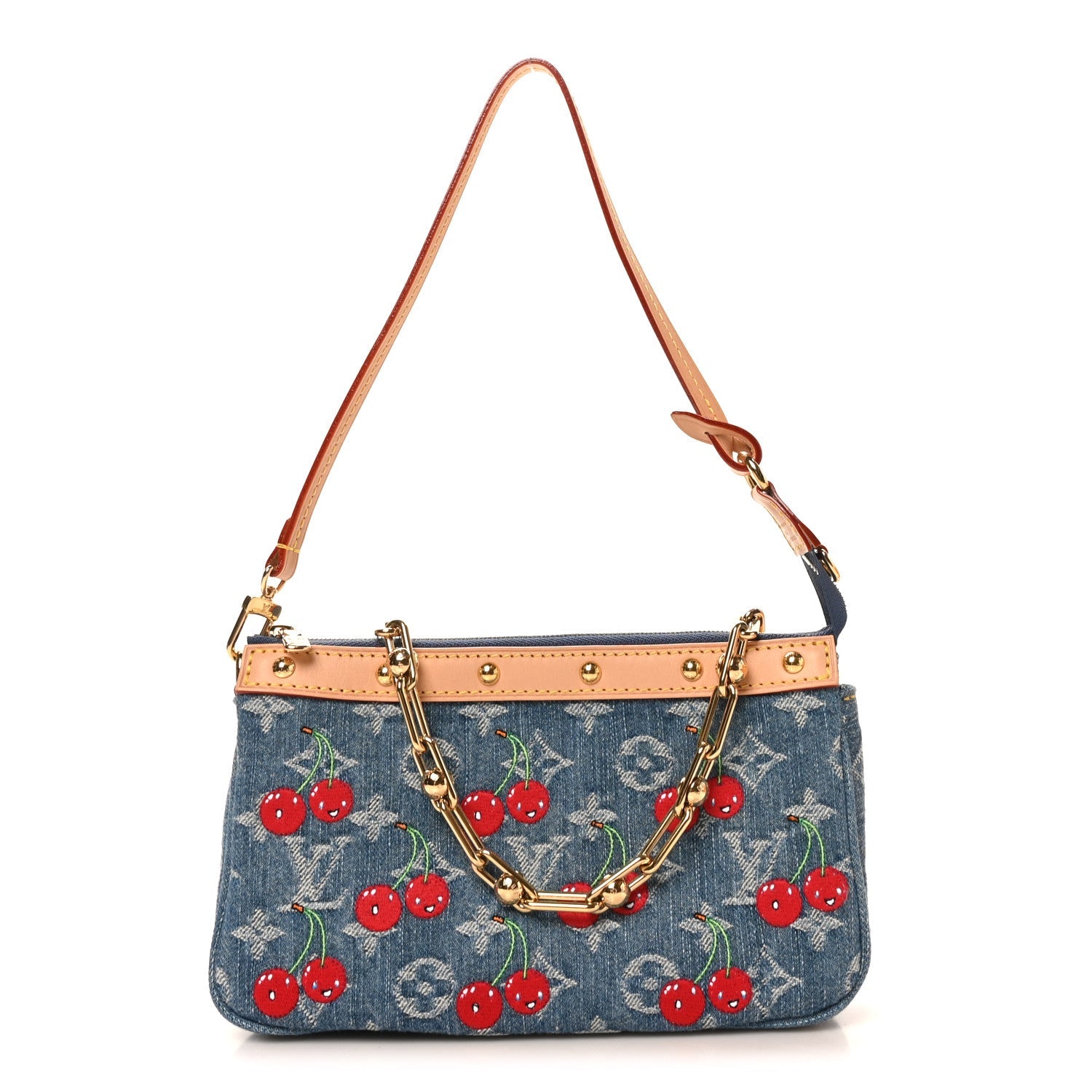 Louis Vuitton LV X TM Monogram Denim Cerises Pochette Accessories Blue