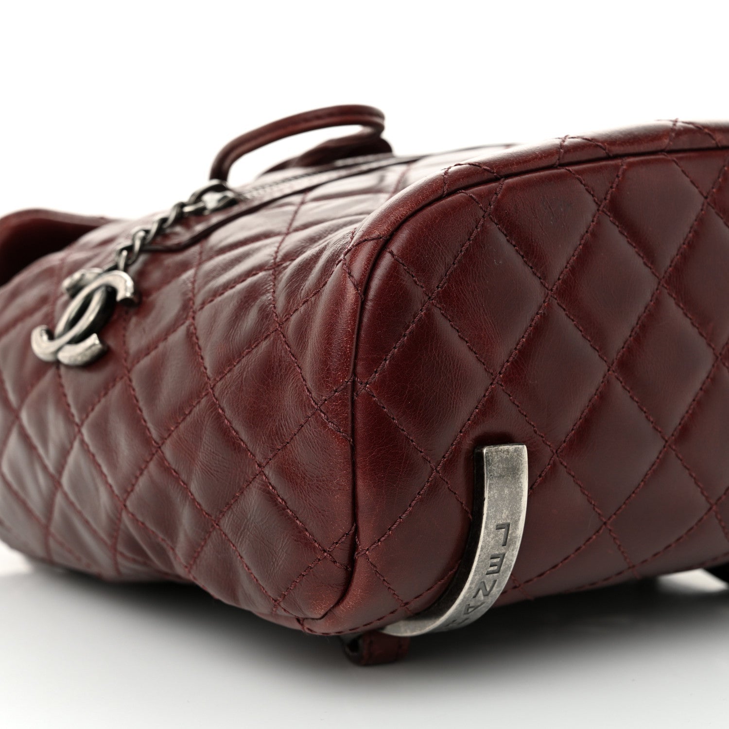 Chanel Glazed Calfskin Quilted Small Salzburg Backpack Burgundy