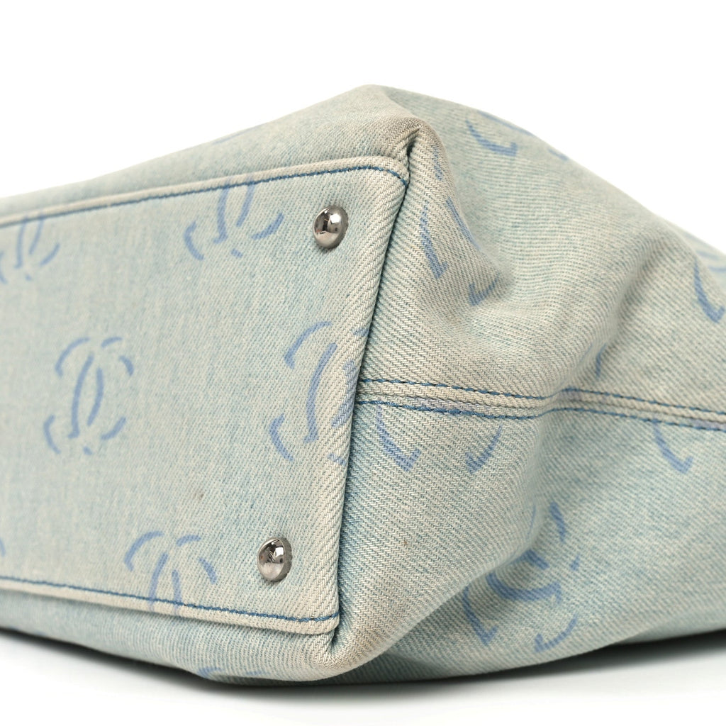 Chanel Denim Large CC Tote Light Blue